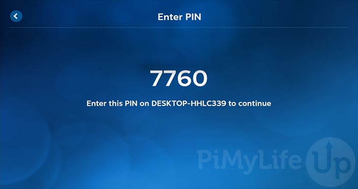 Enter PIN code to connect Raspberry Pi Steam Link to Computer