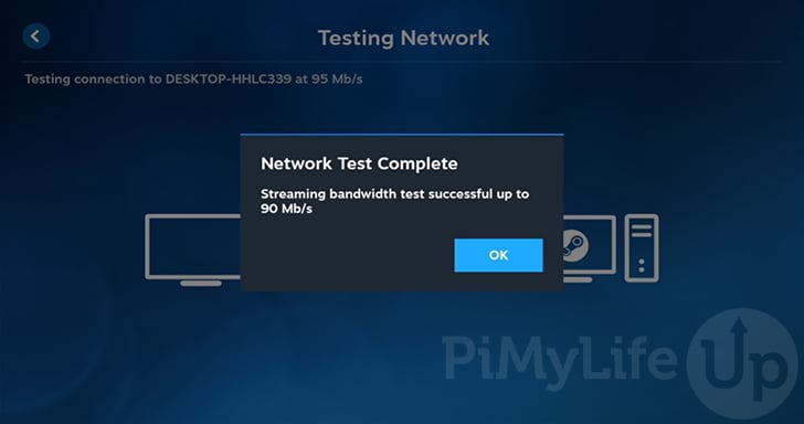 Raspberry Pi Steam Link Network Test Completed