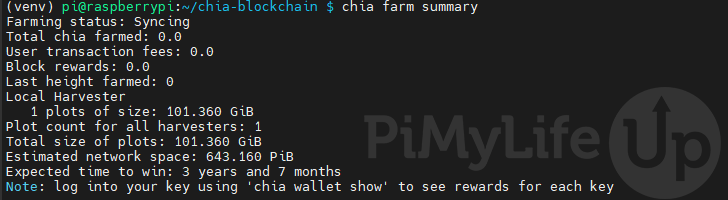 Raspberry Pi Chia Farm Summary