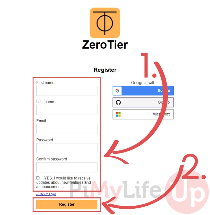 Registering your account
