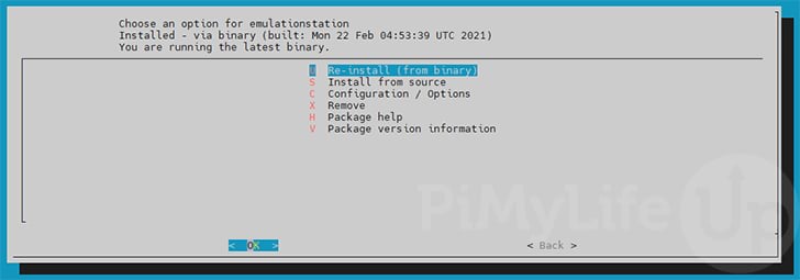 Finished installation EmuatlionStation on the Raspberry Pi