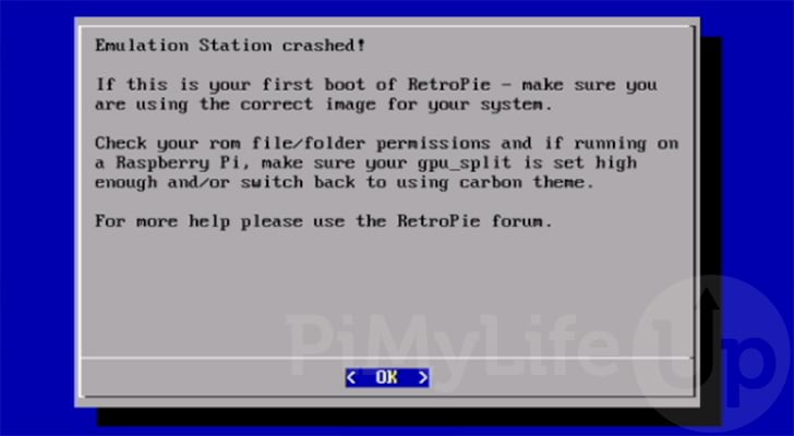 RetroPie EmulationStation Crashed Error