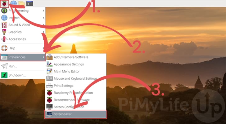 Open Screensaver Preferences on the Raspberry Pi