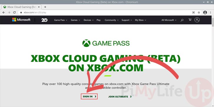 Sign in to Xbox Cloud Gaming Account on Raspberry Pi