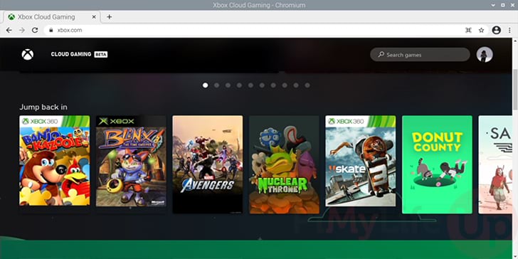 Xbox Cloud Gaming web Interface on the Raspberry Pi