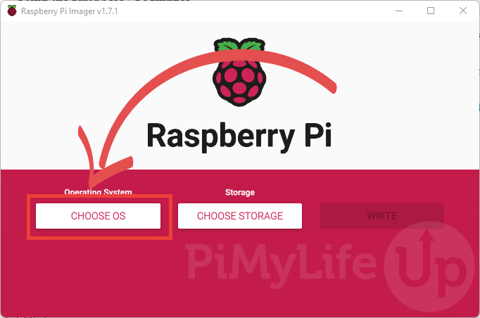 Choose OS in the Raspberry Pi Imager