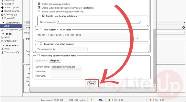 qBittorent Save Changes