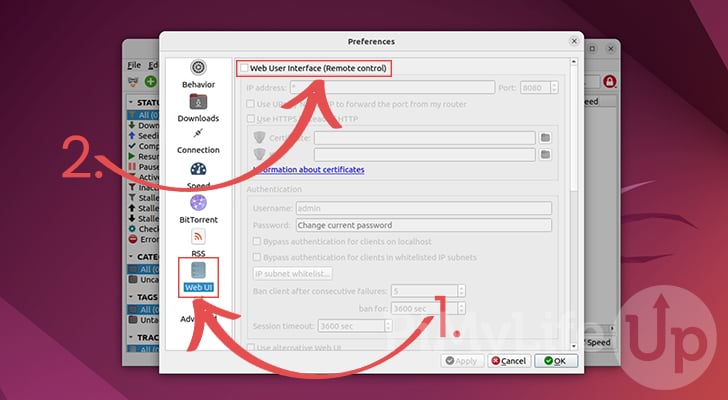 Enable qBittorrent's WebUI on Ubuntu