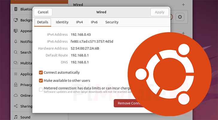 ubuntu change ip address gui