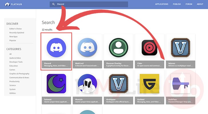 Find Discord on Flathub