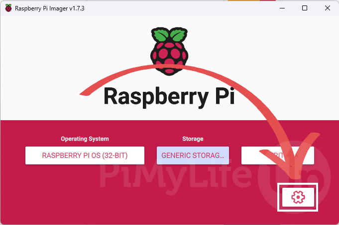 Open Raspberry Pi Imager Settings