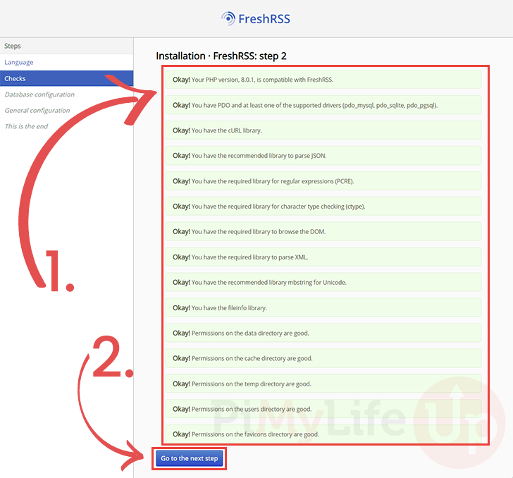 Raspberry Pi system check for FreshRSS