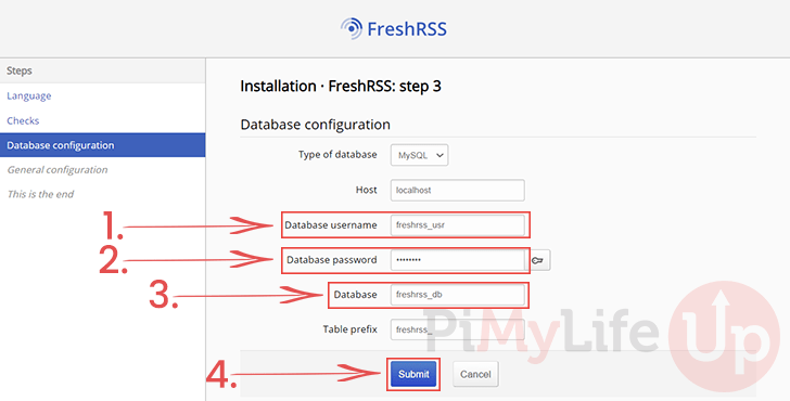 Configure Database Settings