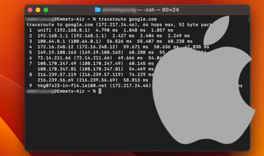 Performing a Traceroute on your Mac Thumbnail