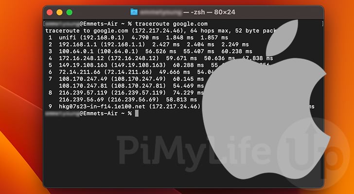 macOS traceroute Command