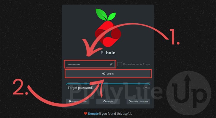 Pi-Hole Docker Login Screen