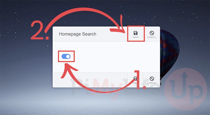 Enable Homepage Search Bar