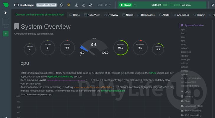 Netdata Dashboard