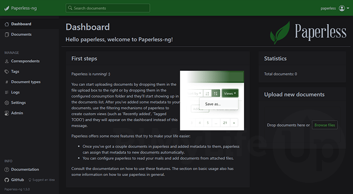 Paperless-NG Dashboard on the Raspberry Pi