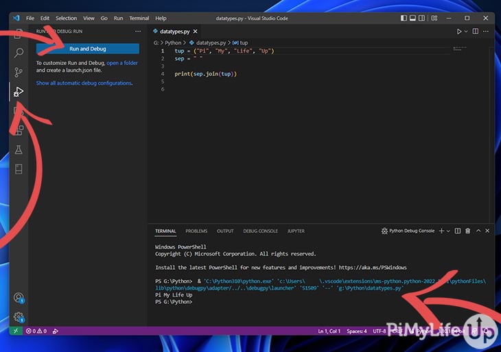 Run a Python Script Visual Studio Code Debug Mode