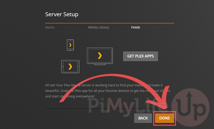 Finish Plex Media Server Setup