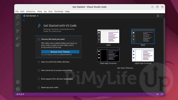 Visual Studio Code running on Ubuntu