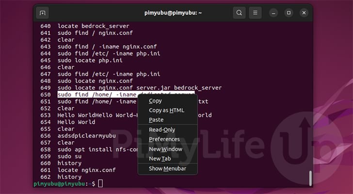 Copy and paste right click context menu