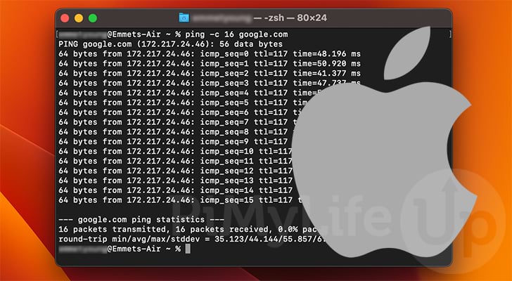 mac os ping command