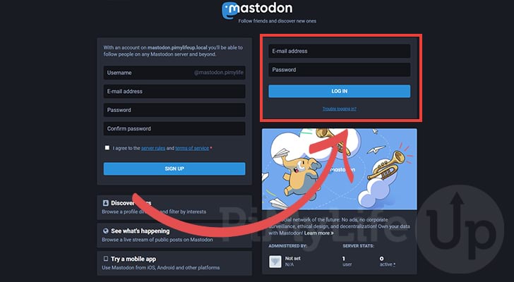 Login to Mastodon Admin Account on Raspberry Pi
