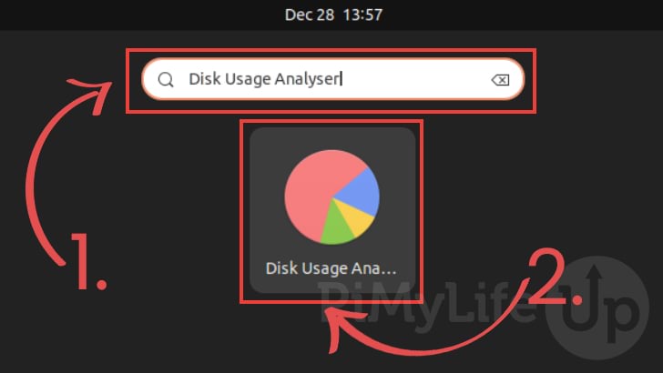 Search for Disk Usage Analyzer and Open Application