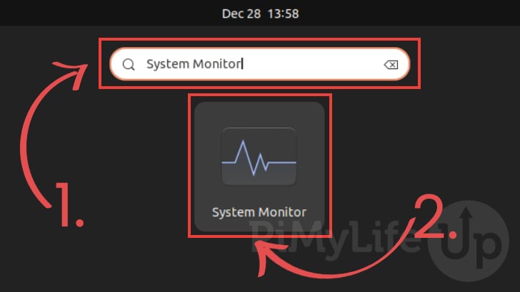 Search for System Monitor and open Application