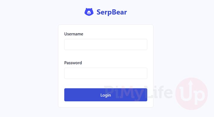 Serpbear Login Screen