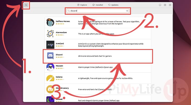 Search for Discord on Ubuntu