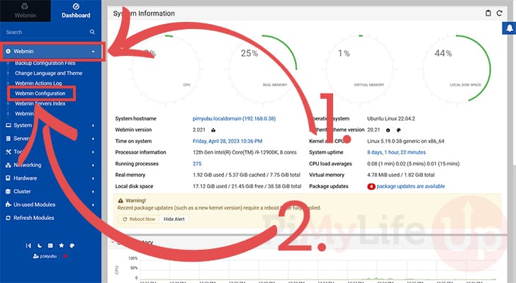 Open Webmin Configuration