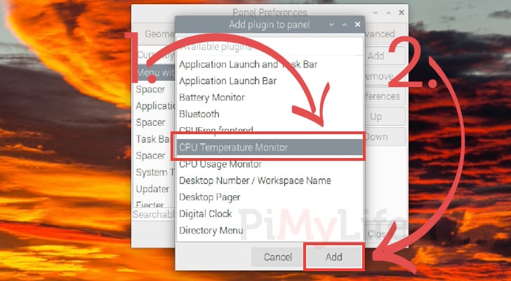 Add CPU Temperature monitor to the Raspberry Pi