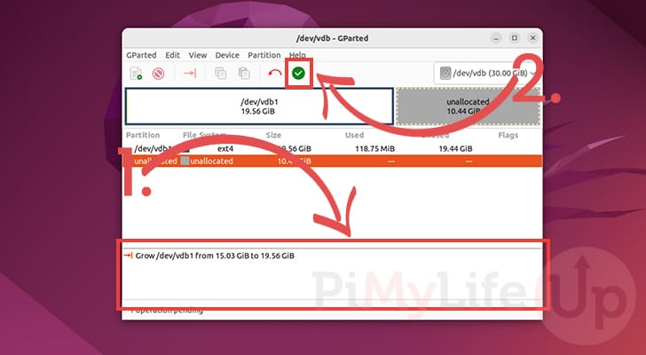 Confirm how to resize a drive on Ubuntu