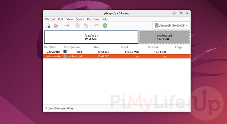 Changes to the Partition on Ubuntu