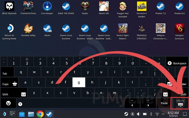 Close Steam Deck Keyboard on Desktop Mode with the Move button