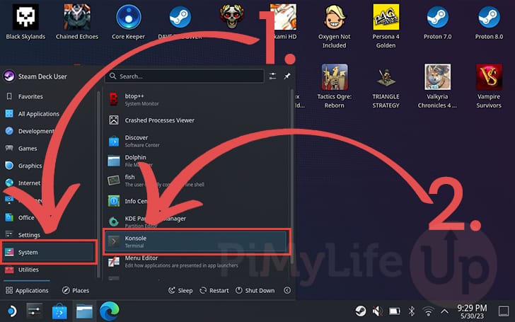 Open Konsole on the Steam Deck