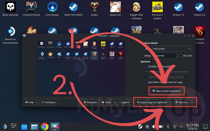 Take Screenshot in Steam Deck Desktop mode