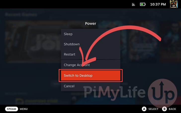 Change to Steam Deck Desktop Mode to Install Ubisoft Connect