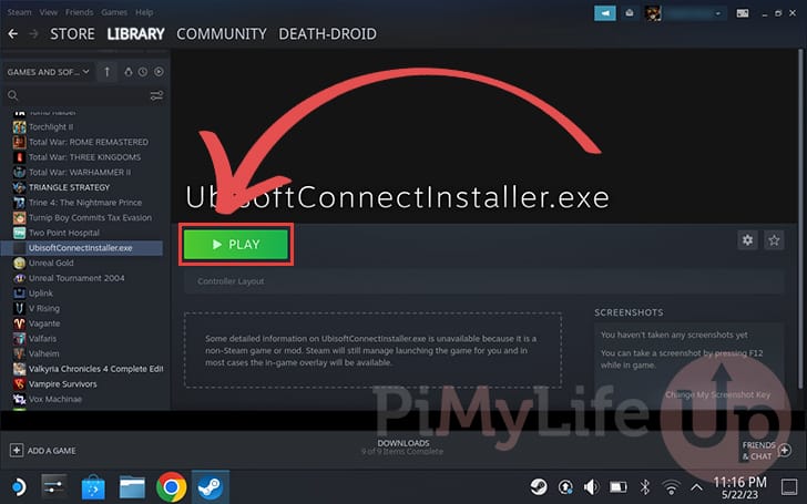 Launch the Ubisoft Connect client on the Steam Deck