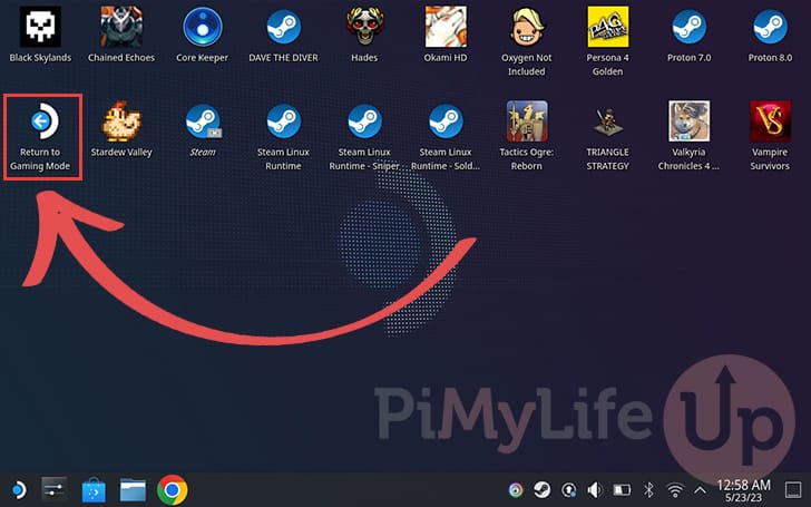 Return to the Steam Deck Gaming Mode
