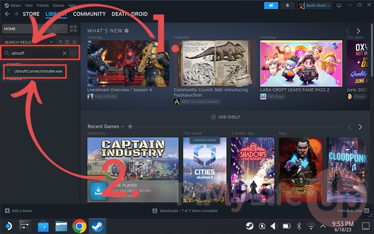 Find Ubisoft Connect Installer within the Steam Deck Library