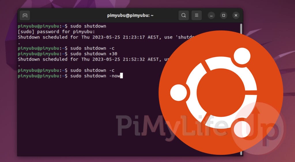 Shutdown Ubuntu using the terminal