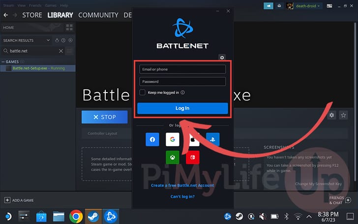 Login to your Battle.net account