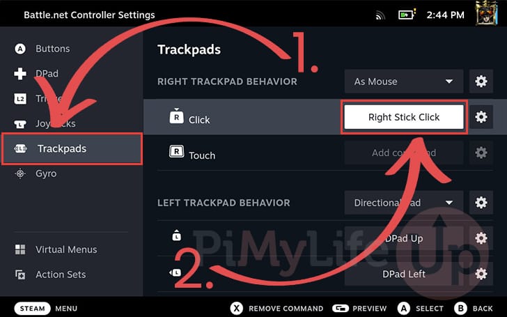 Adjust trackpad settings