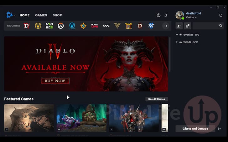 Battle.net running on the Steam Deck