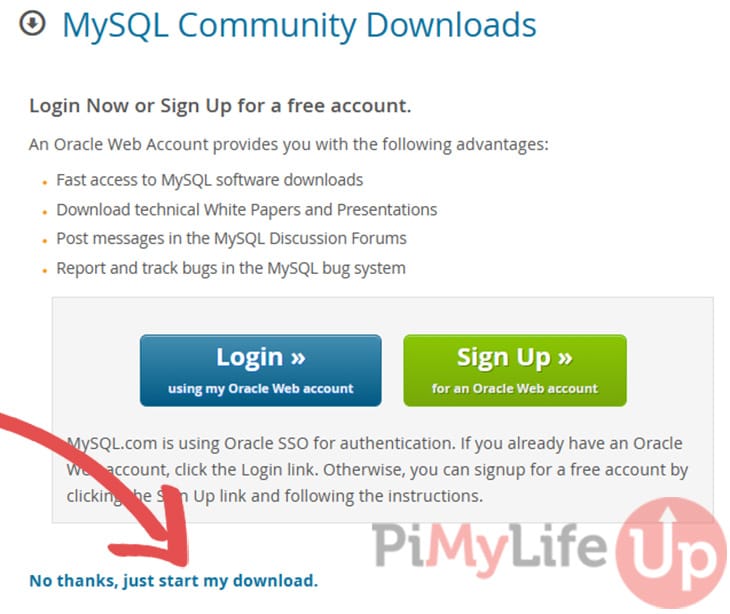 MYSQL Login Screen