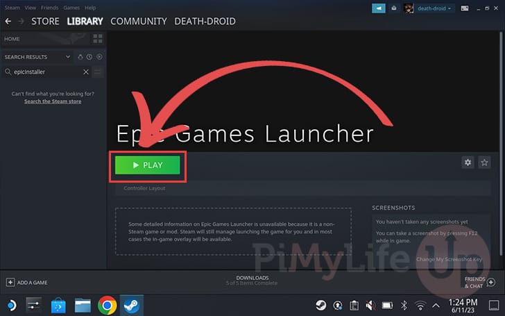 Launch the Epic Games Launcher